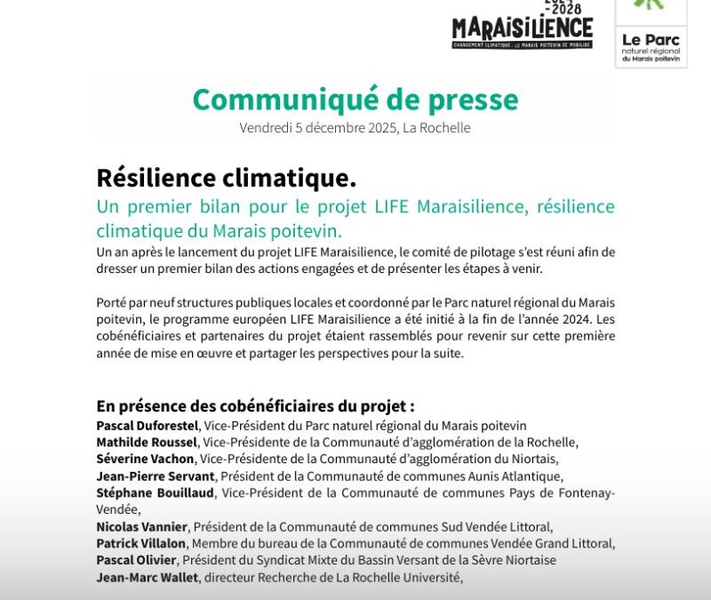 Communiqué de presse | Un premier bilan pour le projet